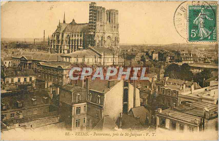 CPA Reims Panorma pris de St Jacques