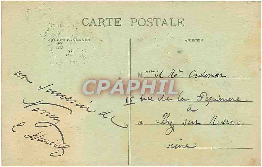 CPA Nancy l'Hemcycle de la criere et le Palais Gouvernement — Rückseite