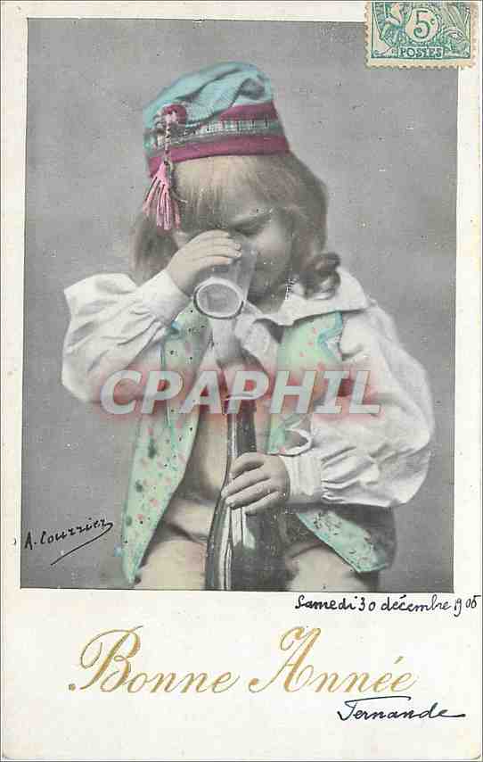 CPA vœux Enfant