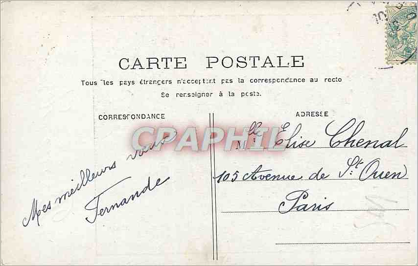 CPA vœux Enfant — Verso