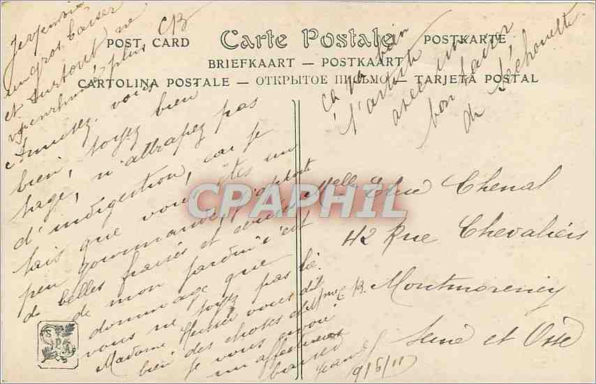 CPA Salon 1911 Ganston Guignard societe ntionale des beux arts — Rückseite