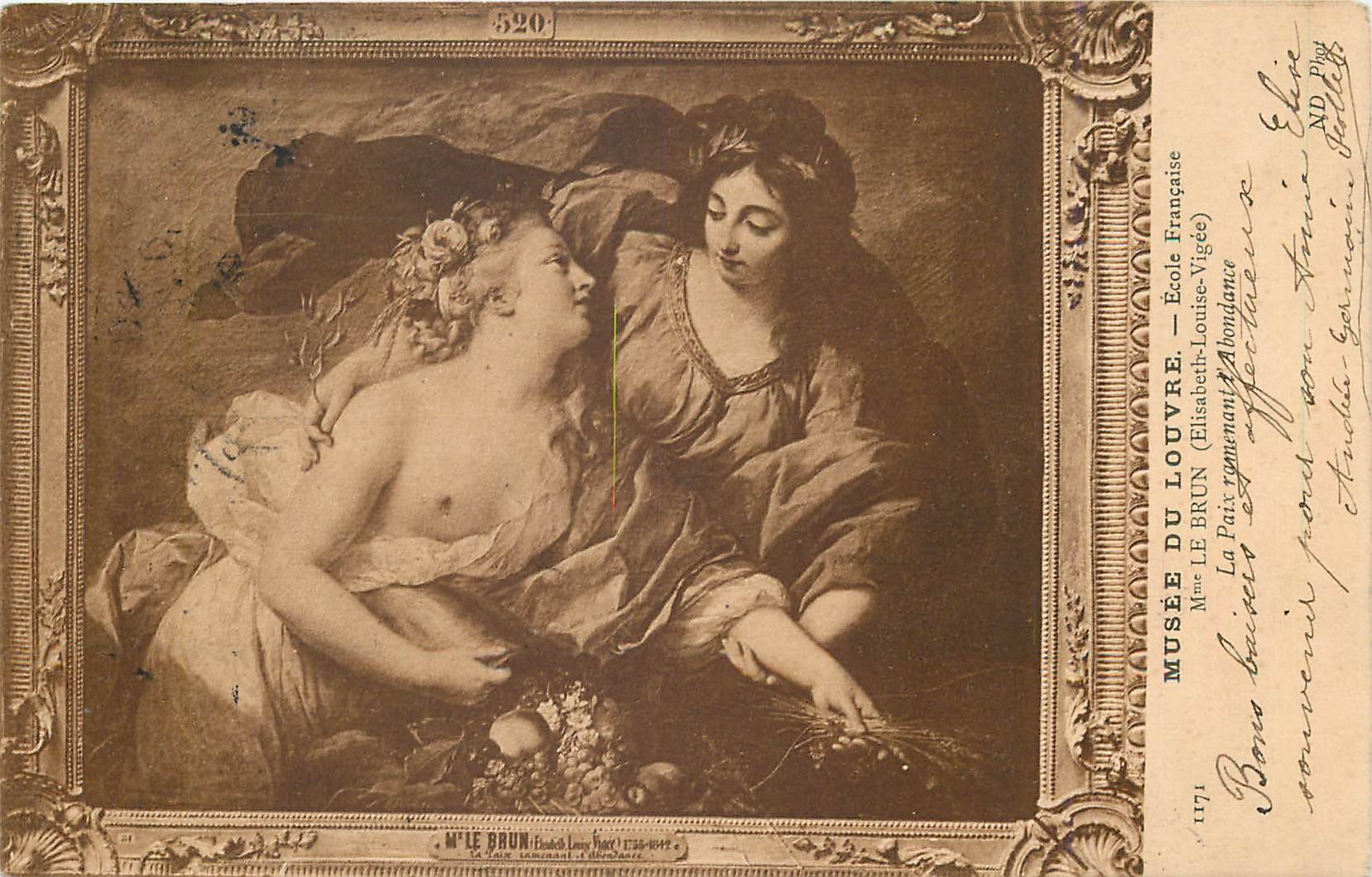 CPA Musee du Louvre Ecole Franciase Mme Lebrun La paix ramenant l'Abondance
