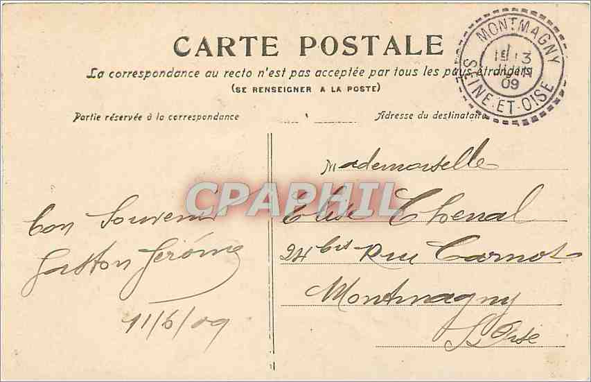 CPA Rouen la tour jeanne d'Arc — Rückseite