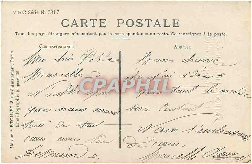 Jeune femme dans un cadre de fleurs — Que ce Miguel vous porte bonheur — VBC Série N. 3317 — Reverso