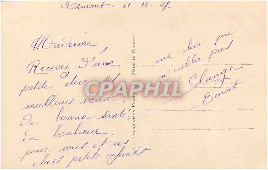 CPA Voeux — Verso