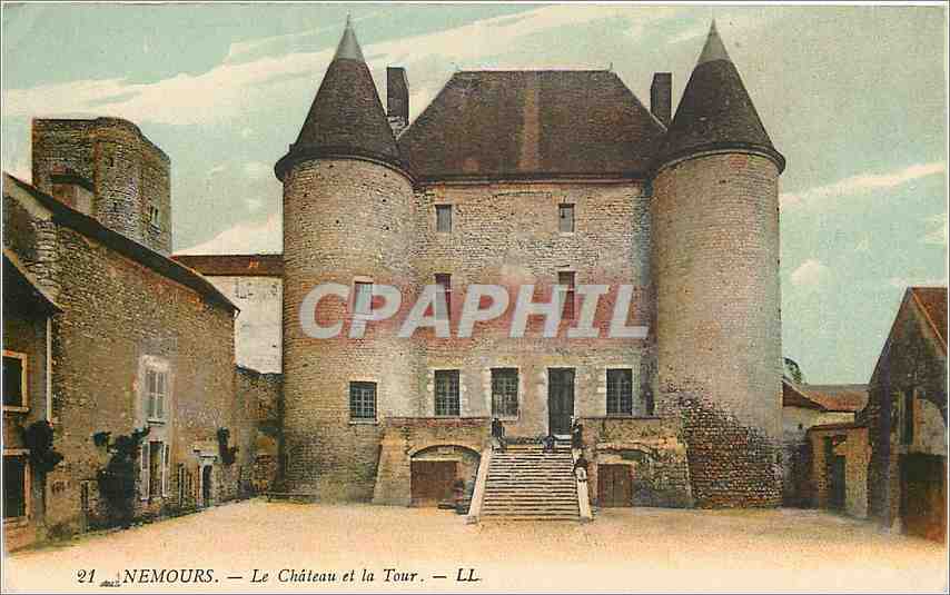 CPA Nemours le chateau et la tour
