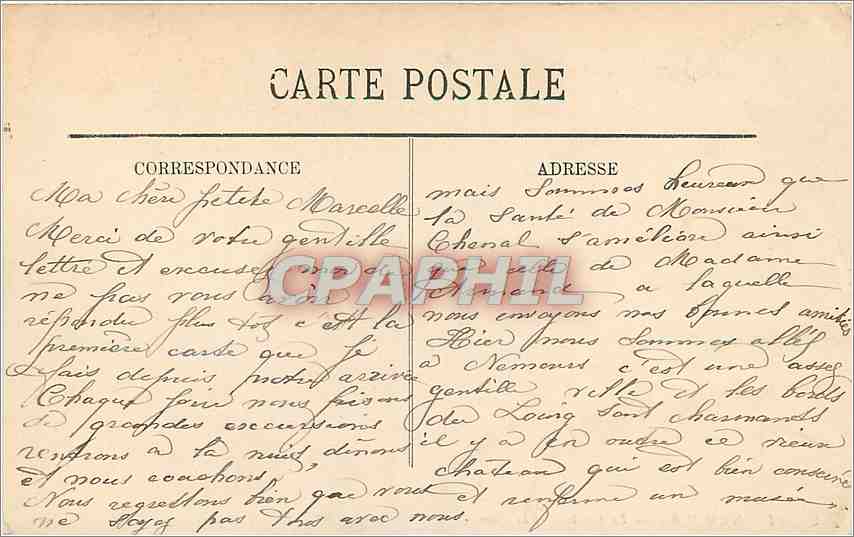 CPA Nemours le chateau et la tour — Rückseite