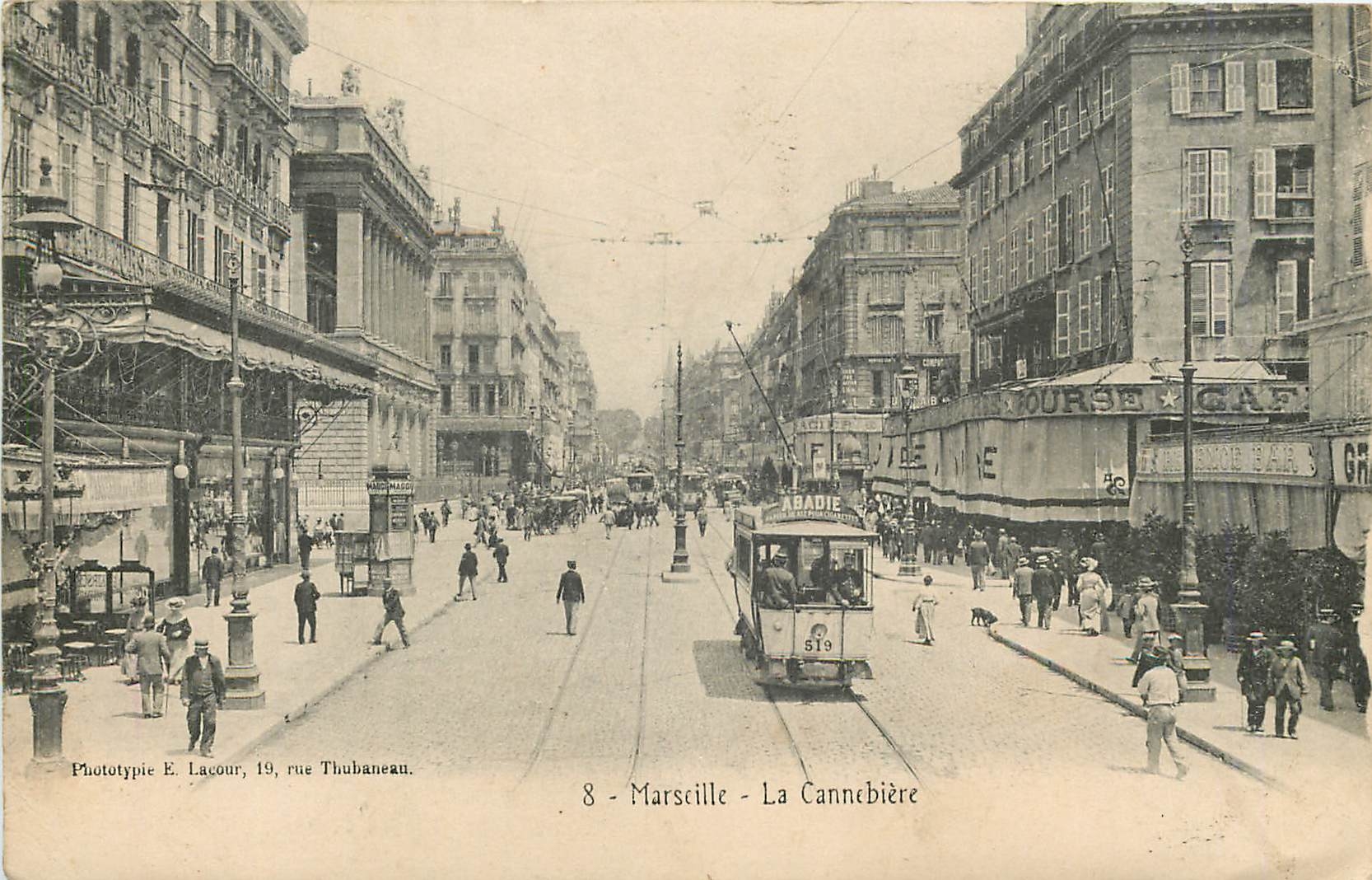 CPA Marseille la cannebiere Tramway