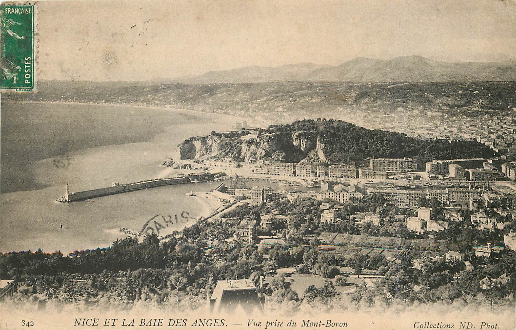 CPA Nice et les bains des anges vue pise du Mont Boron