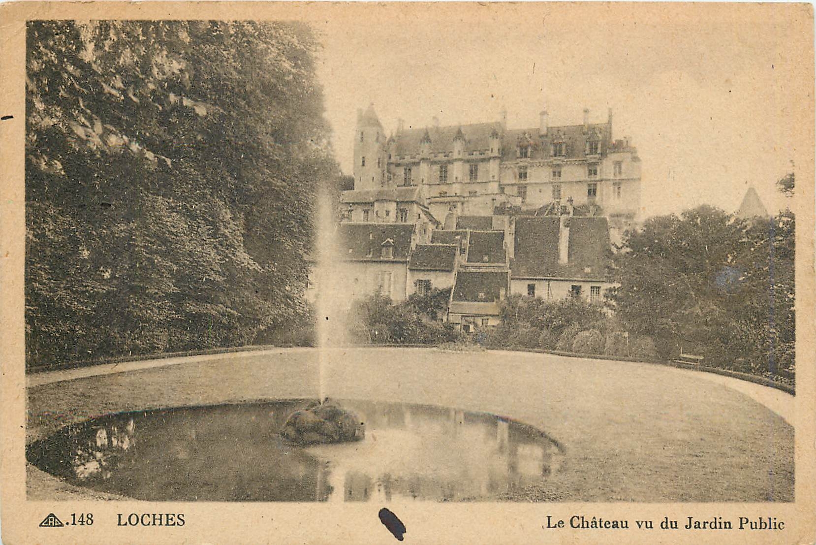 CPA Loches le hateau vu du jardin Public