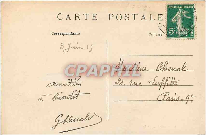 Vue du Col de Ceyssat et des Monts-Dômes — Puy-de-Dôme — L' Hirondelle, Paris — n° 498 — Verso