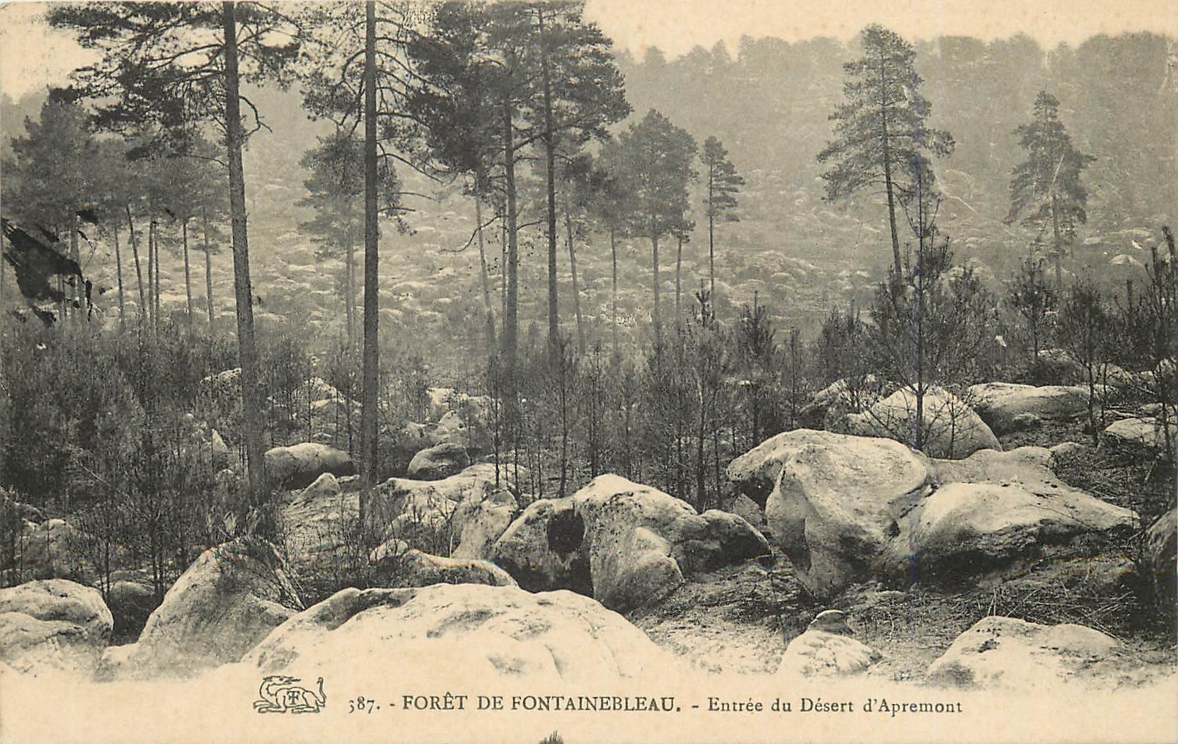 CPA Foret de fontainebleau entrée du desert d'Apremont