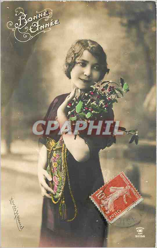 CPA Vœux Femme