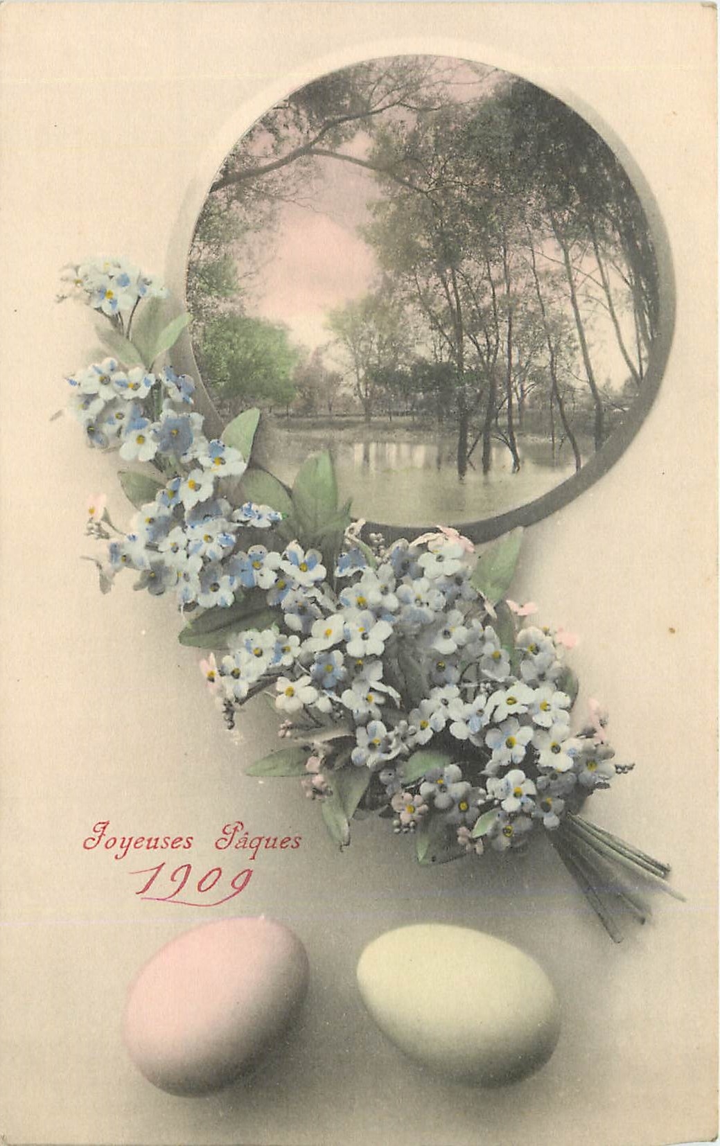 CPA joyeuses paques Fleurs