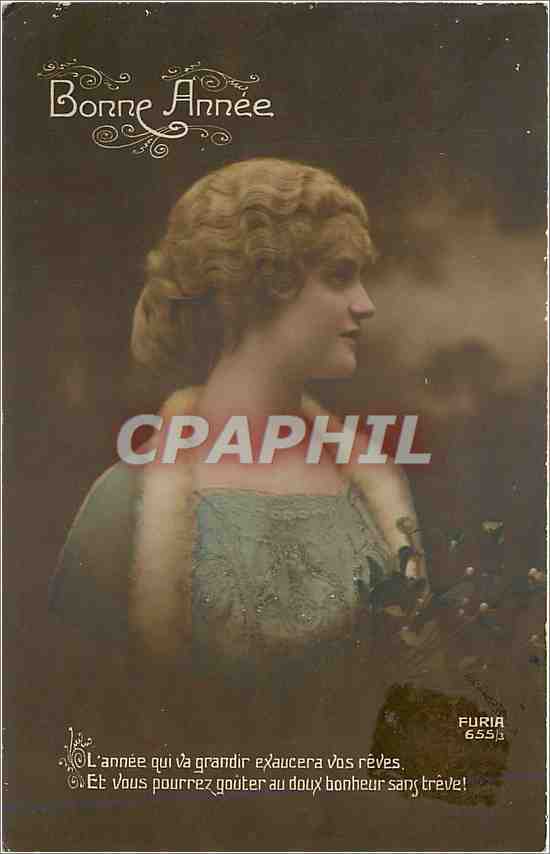 CPA Vœux Femme