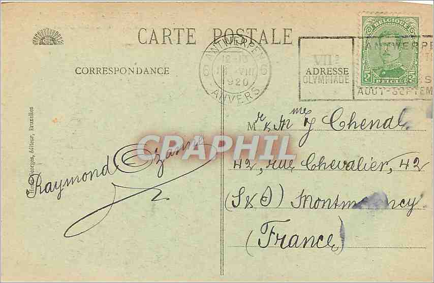  CPA Anvers Theatre flamand Tramway — Back