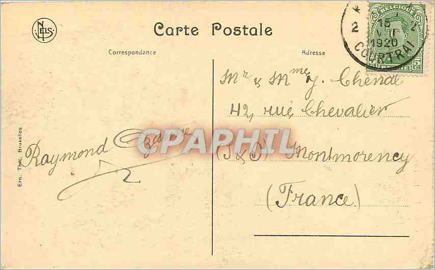 CPA Courtrai Les Tours du broel Bateau — Rückseite