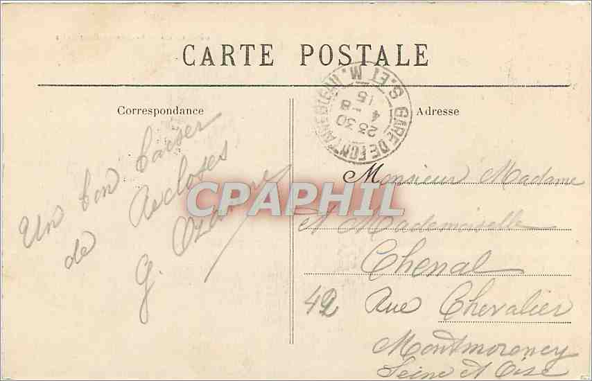 CPA Recloses roches du petit Puits — Rückseite