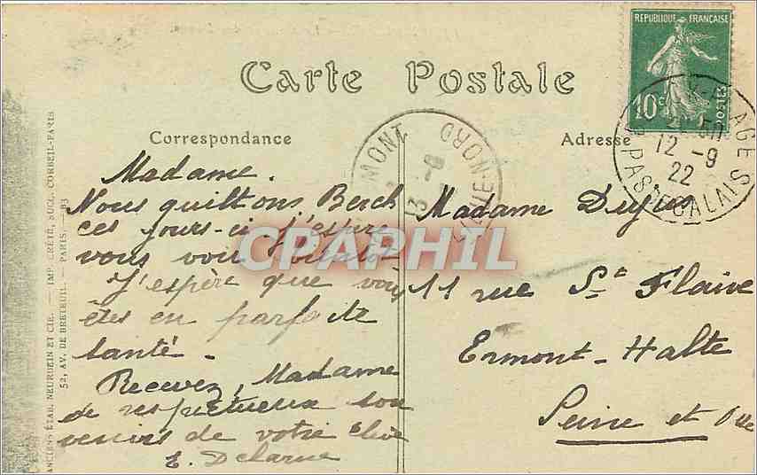 CPA Berck Plage le Cottage des Dunes — Rückseite