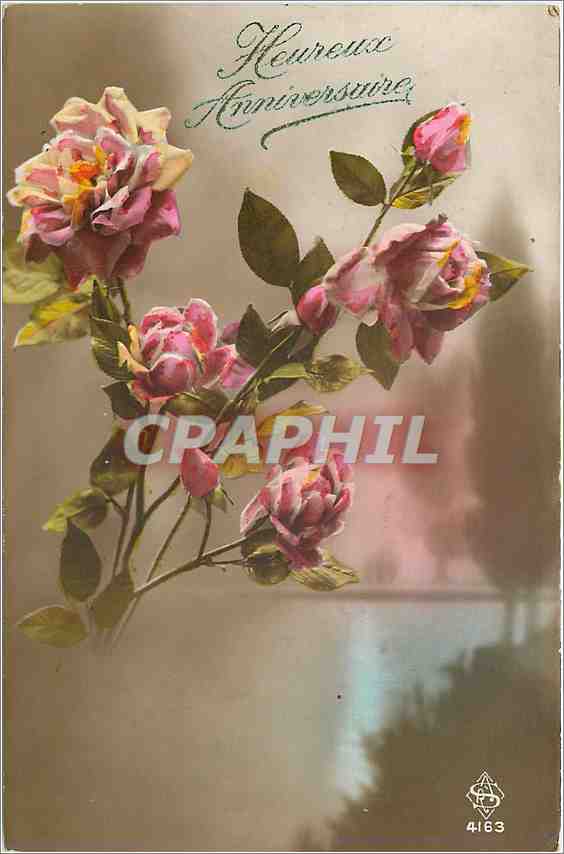 CPA Vœux Fleurs