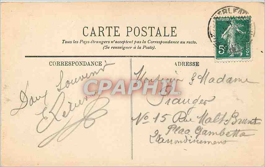 CPA le Palais berceau du Roi de Rome — Rückseite