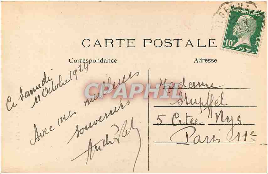 CPA Chateau de maison la feffite bat l'eau Tapisserie des gobelios d'apres Vaa orley — Rückseite