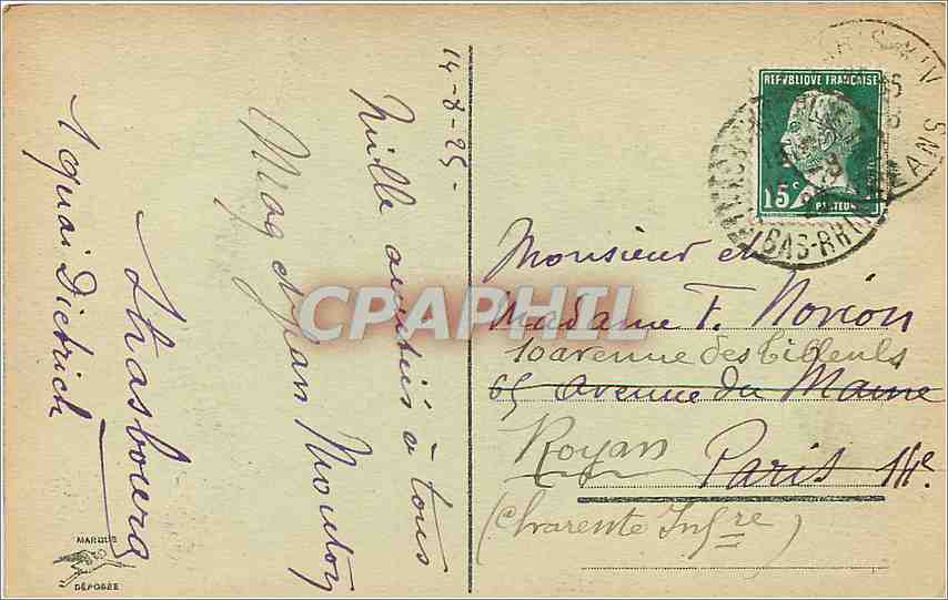 CPA Strasbourg la petite France — Rückseite