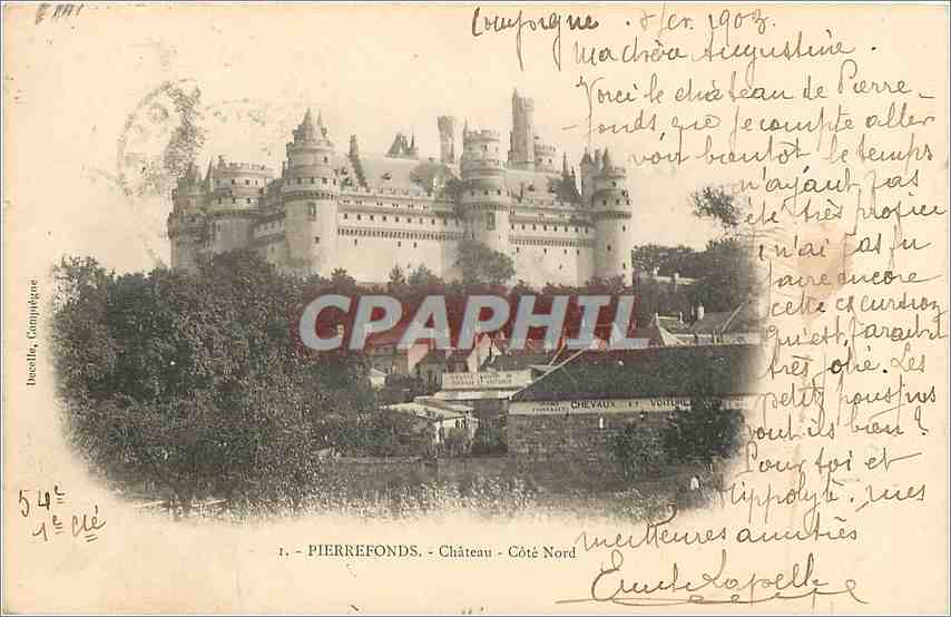 Pierrefonds — Château — Côté Nord — Éditeur Chevaux et Verneuil, n° 54