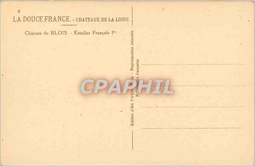 CPA Chateau de Blois Esclier frncois 1er — Verso