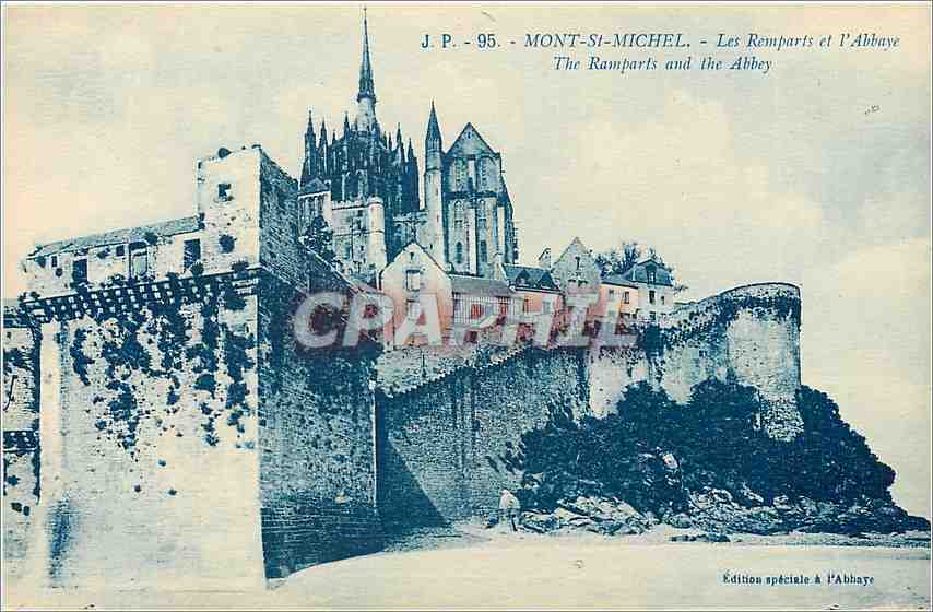 CPA Mont St Michel Les Remparts et l'Abbaye 
