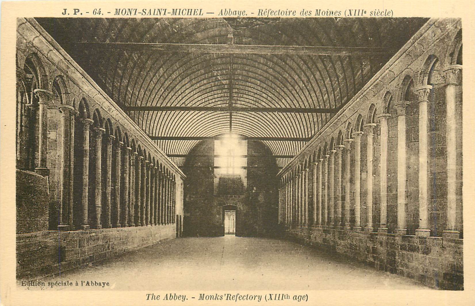 CPA Mont Saint Michel Abbaye Refectoire des Moines XIIIe s