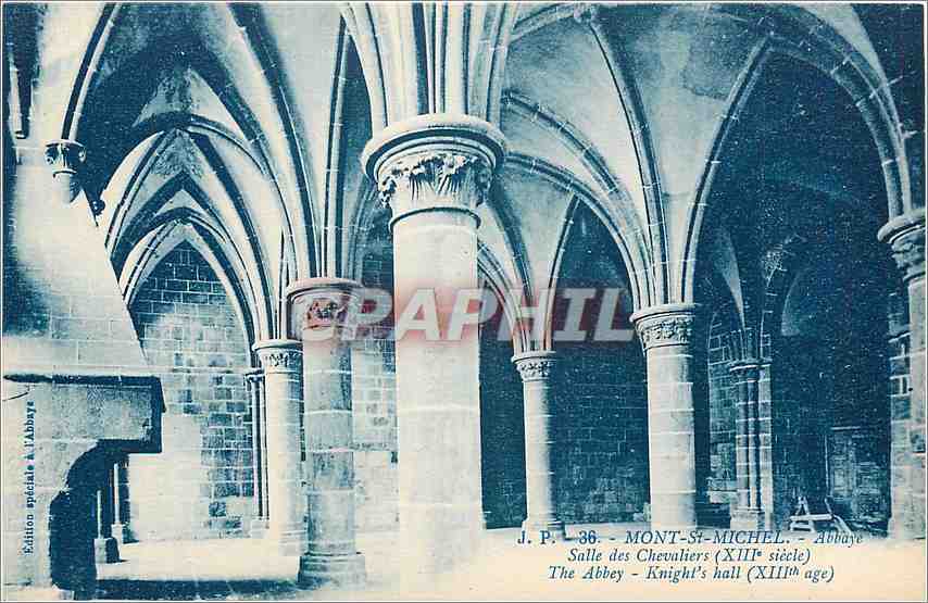 CPA Mont Saint Michel Abbaye Salle es chevaliers XIII e siecle