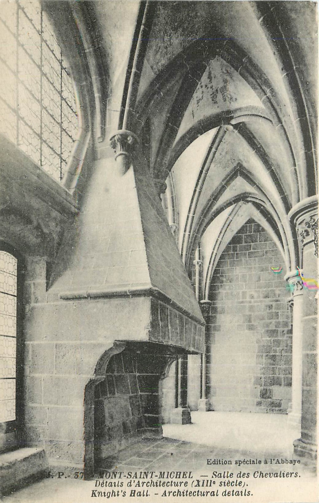 Mont-Saint-Michel — Détails d'architecture (XIIIe siècle) — Salle des Chevaliers — Édition spéciale à l'Abbaye