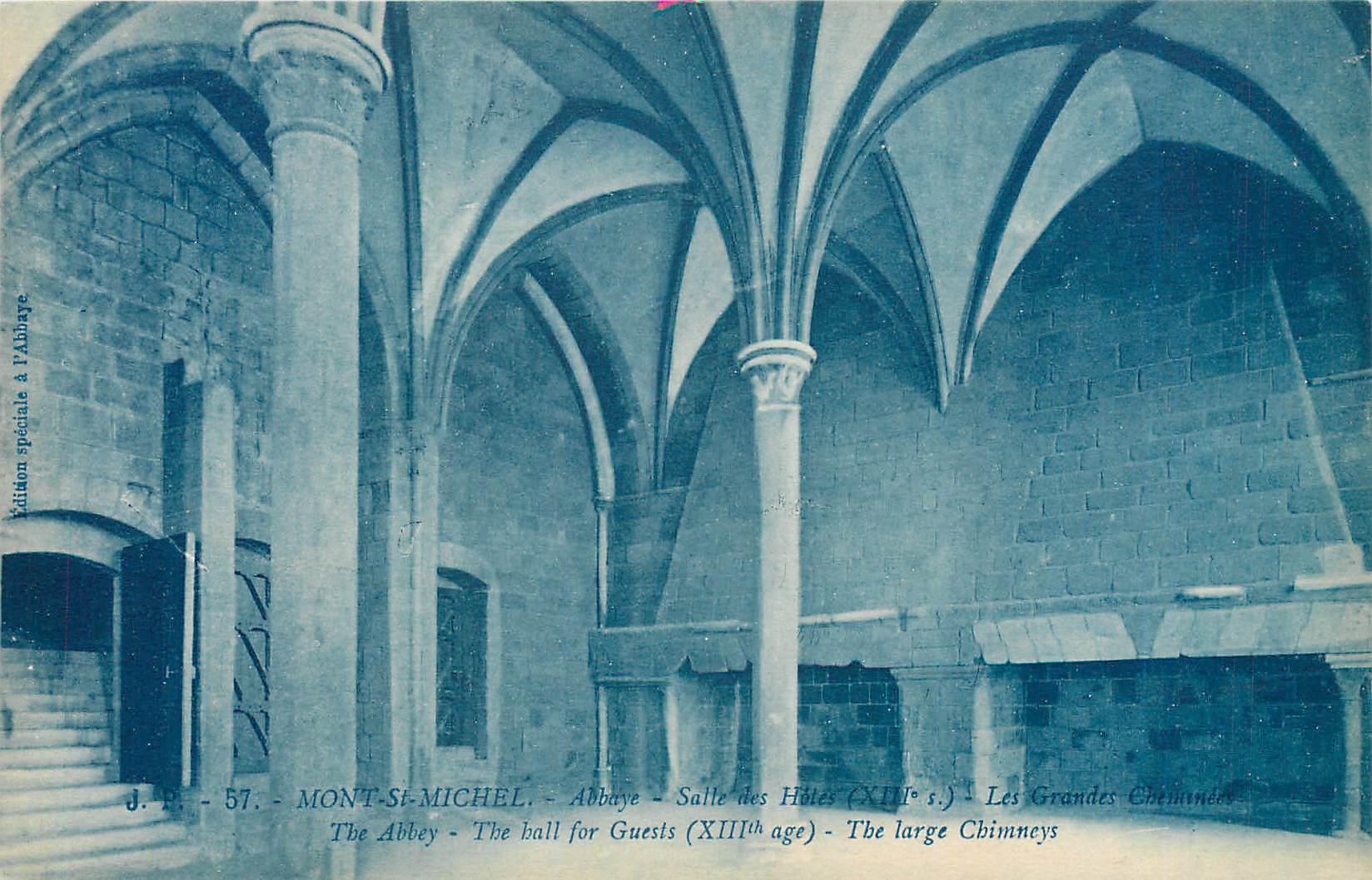 CPA Mont Saint Michel Abbaye Salle des hotes XIII e siecle