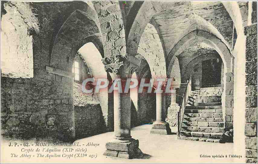 CPA Mont Saint Michel Abbaye crypte de l'Aquilon XIIe siecle