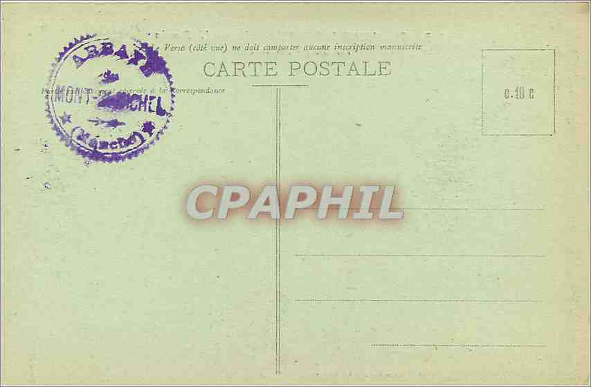 CPA Mont Saint Michel Abbaye les Pinacles — Verso