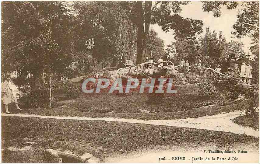 CPA Reims jardin de la Patte d'Oie