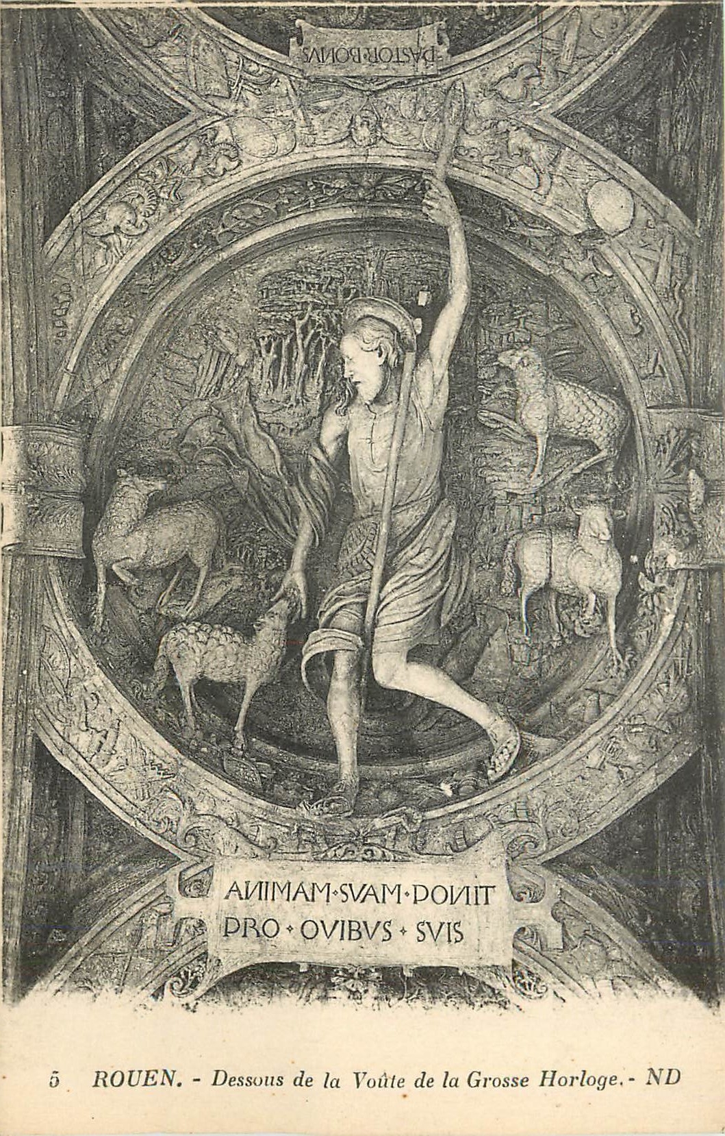 CPA Rouen Dessins de la voute de la grosse horloge