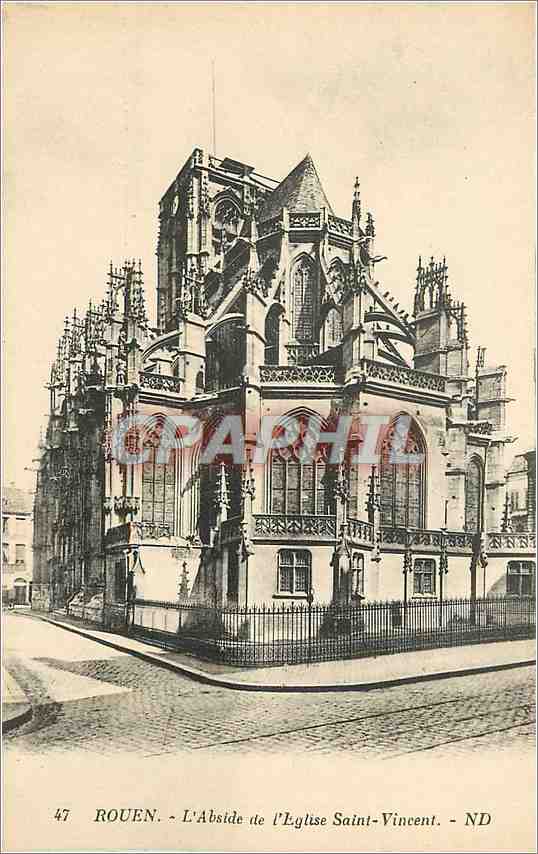 CPA Rouen L'Abside de l'Eglise Saint vincent