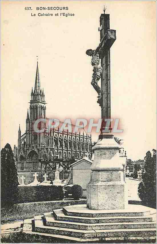 CPA Bon Secours le calvaire et l 'Eglise