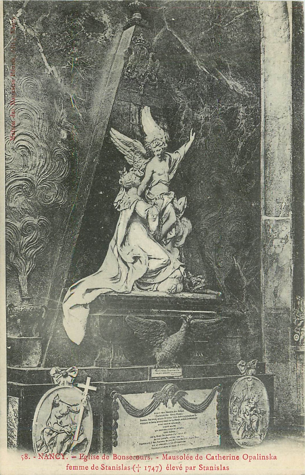 CPA Nancy Eglise de Bonsecours mausolee de catherine Opalinska Aigle