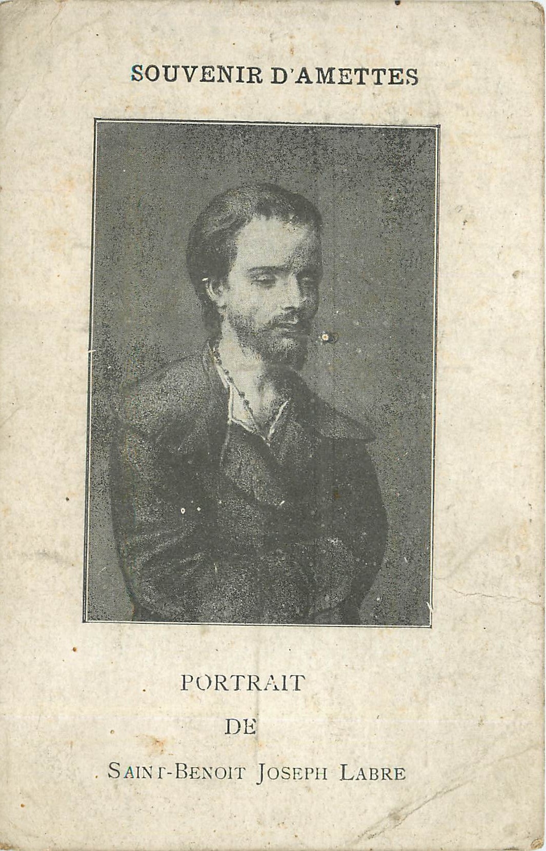 CPA Souvenir d'Amettes Portrait de Saint Benoit Joseph Labre