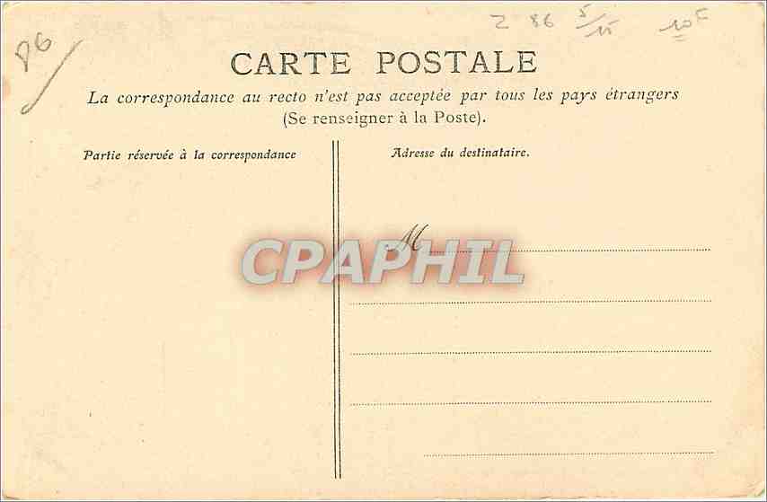 CPA Château de Langoiran — Verso