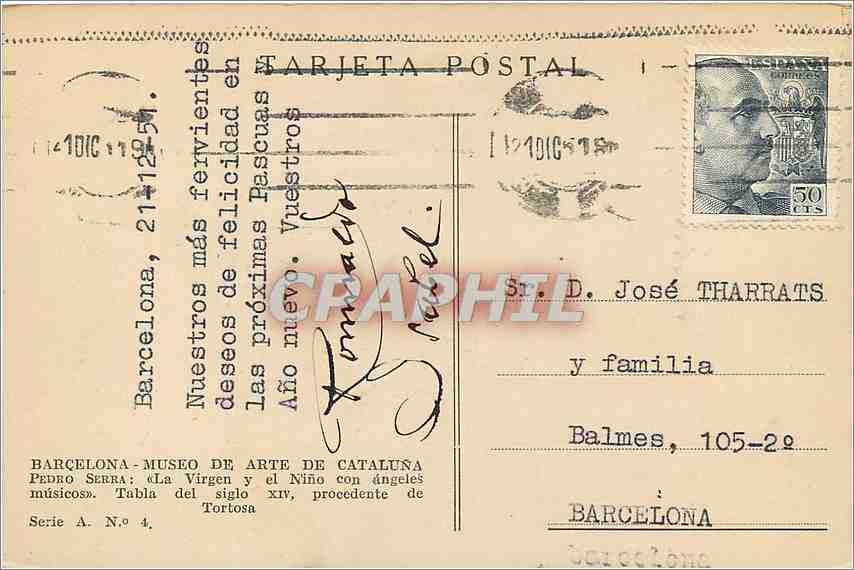 CPA barcelona museo de arte de cataluna — Verso