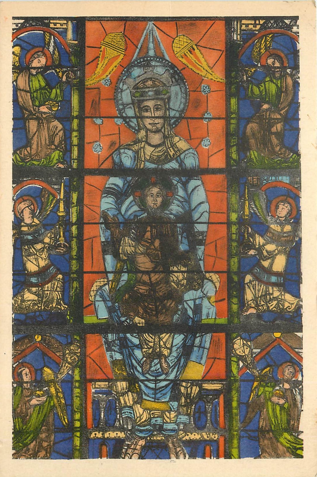 CPA Cathedrale de Chartres Notre Dame de la belle verriere XII e siecle
