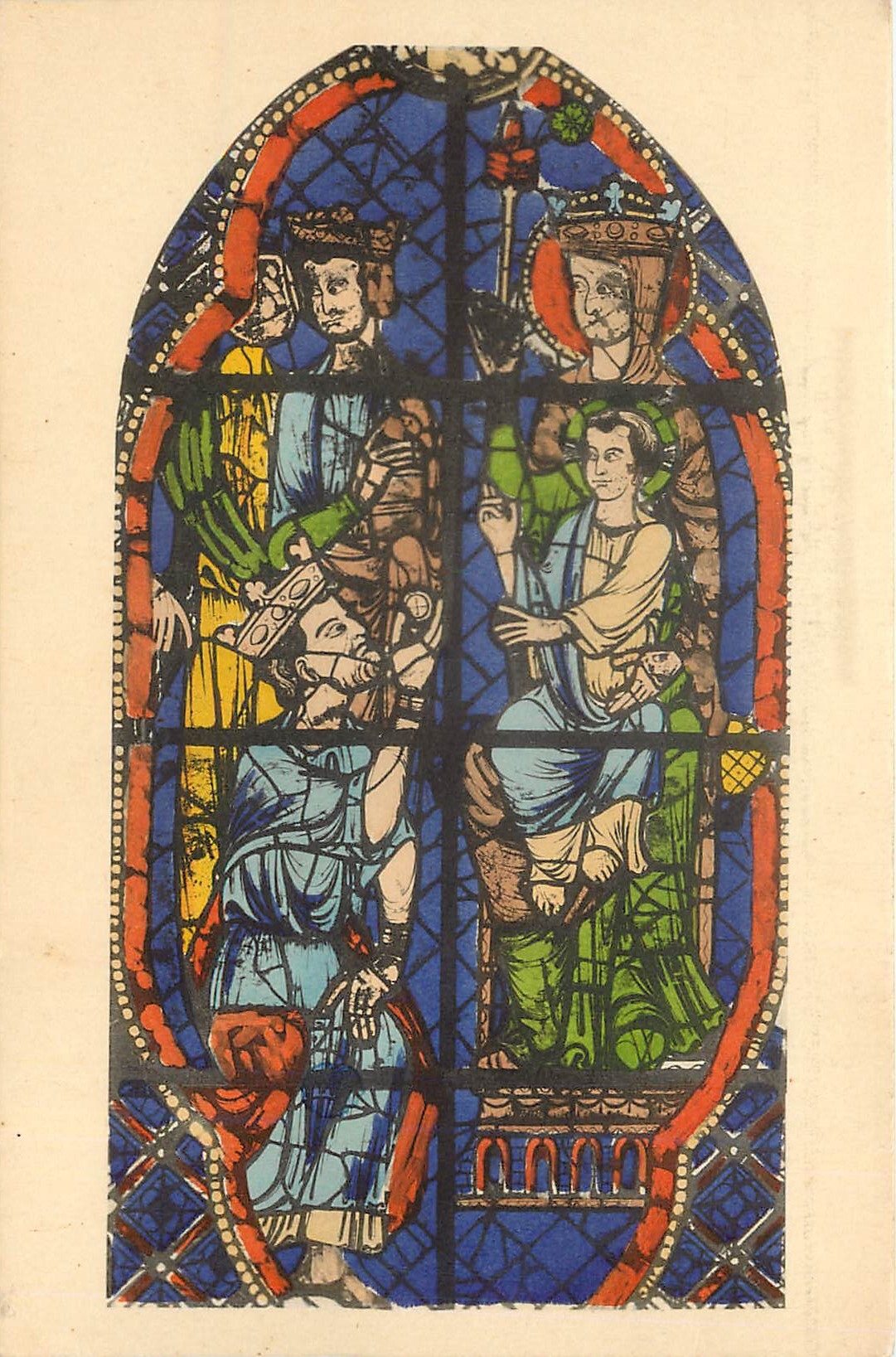 CPA Cathedrale de Chartresl'sdortion des mages vitrail du Choeur cote gauche XIIIe s