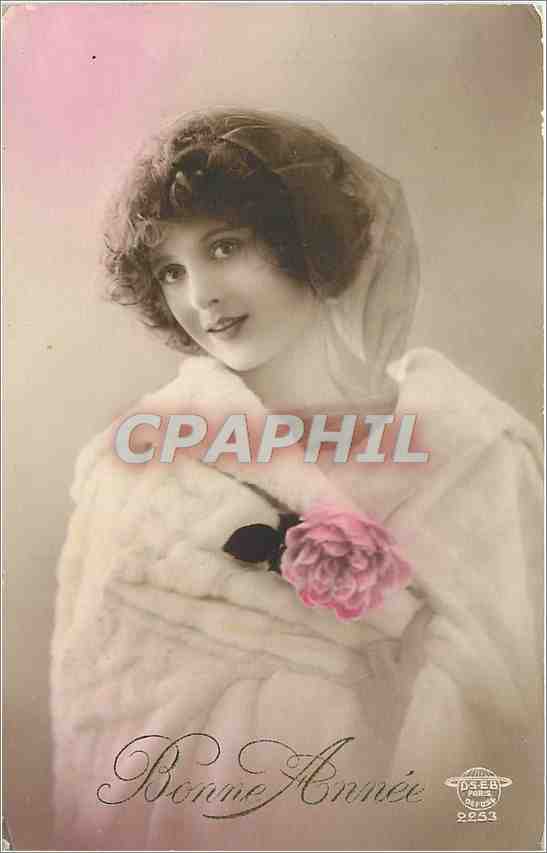 CPA Vœux Femme