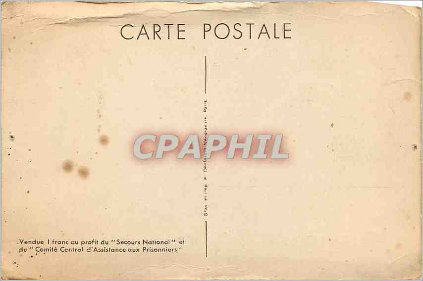 CPA Je fais a la Frace le don de ma personne Petain — Rückseite