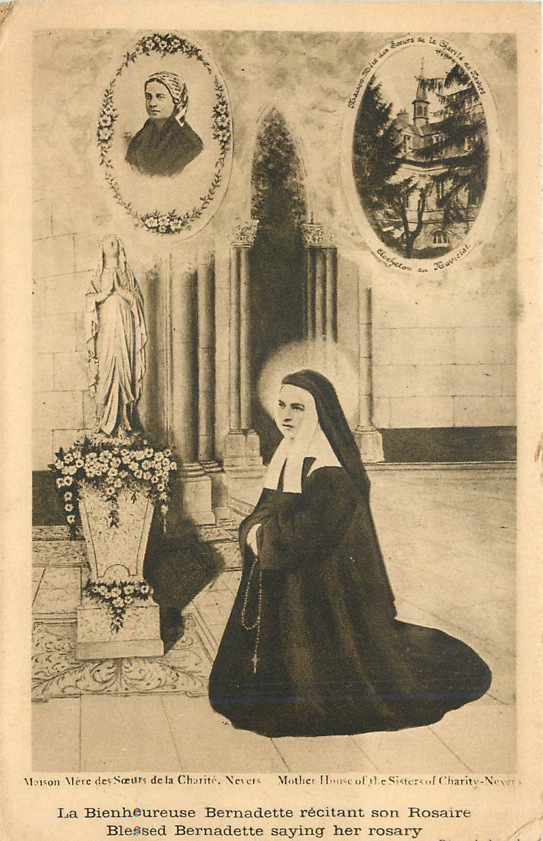 CPA La Bienheureuse Bernadette recitant son Rosaire 