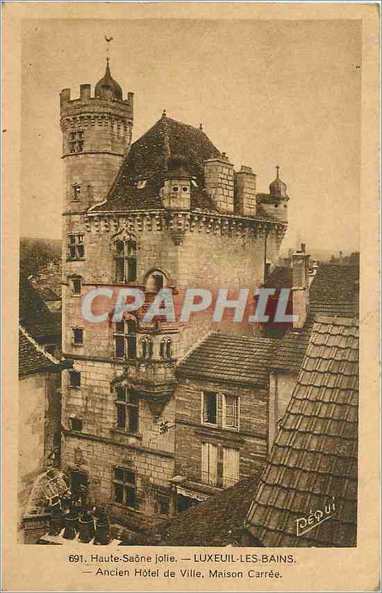 CPA Haute Saone Jolie Luxeuil les bains Ancien Hotel de ville maison Carree